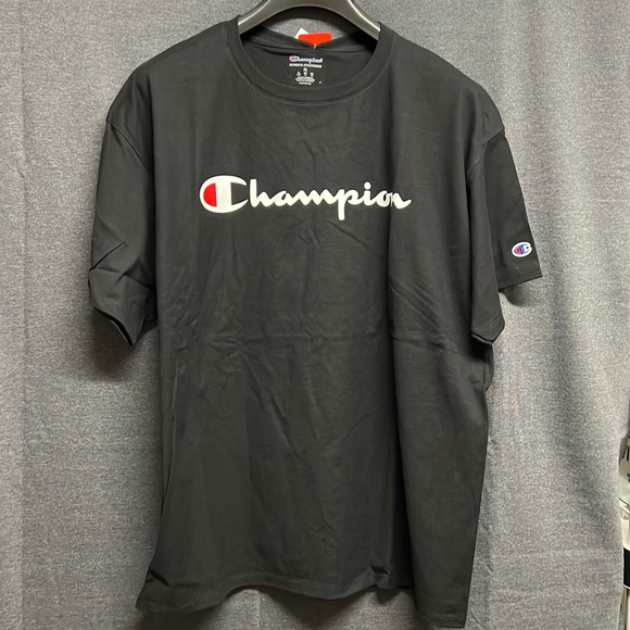 💥3/$15💥NWT - Champion Men’s Short Sleeve Logo Tee Shirt in Black - XL - Picture 5 of 12